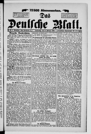 Das deutsche Blatt vom 09.02.1893