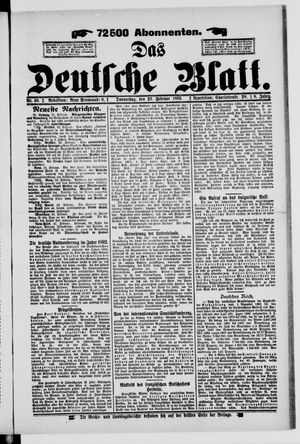 Das deutsche Blatt on Feb 23, 1893