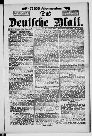 Das deutsche Blatt vom 26.02.1893