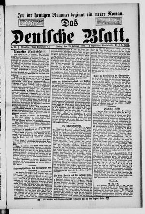 Das deutsche Blatt vom 28.02.1893