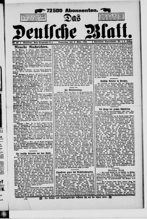 Das deutsche Blatt vom 02.03.1893