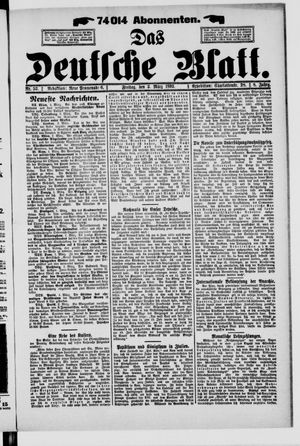 Das deutsche Blatt on Mar 3, 1893
