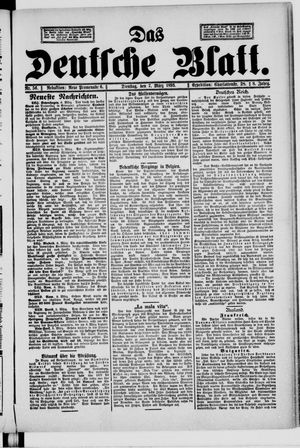 Das deutsche Blatt vom 07.03.1893