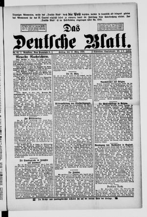 Das deutsche Blatt vom 17.03.1893