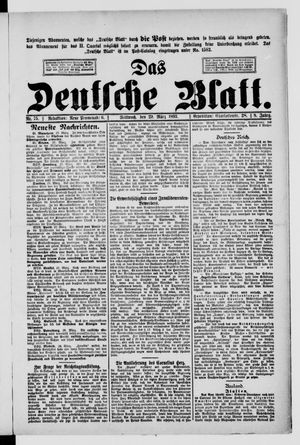 Das deutsche Blatt on Mar 29, 1893