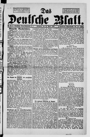 Das deutsche Blatt vom 12.04.1893