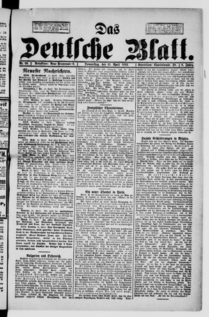 Das deutsche Blatt vom 13.04.1893