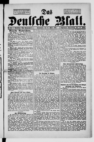 Das deutsche Blatt vom 15.04.1893