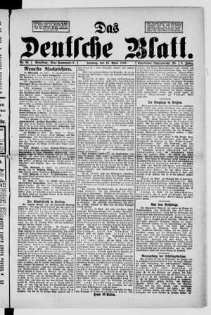 Das deutsche Blatt on Apr 16, 1893
