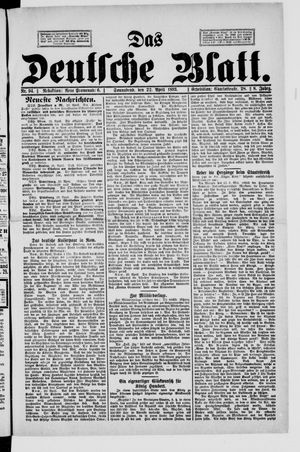 Das deutsche Blatt vom 22.04.1893