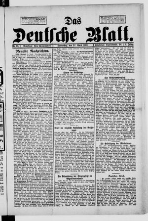 Das deutsche Blatt vom 27.04.1893