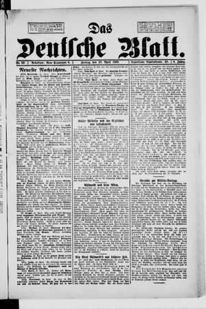 Das deutsche Blatt vom 28.04.1893
