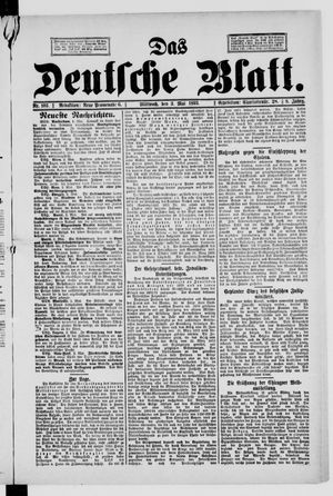 Das deutsche Blatt vom 03.05.1893