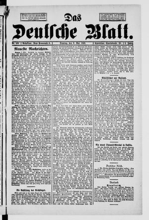 Das deutsche Blatt on May 9, 1893