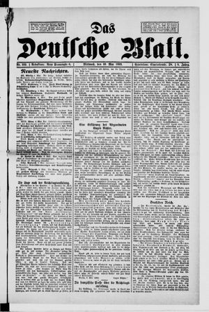 Das deutsche Blatt vom 10.05.1893