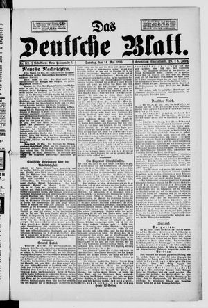 Das deutsche Blatt on May 14, 1893