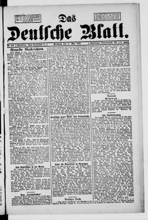 Das deutsche Blatt vom 17.05.1893