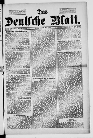Das deutsche Blatt vom 19.05.1893