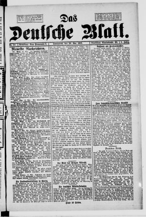 Das deutsche Blatt on May 20, 1893