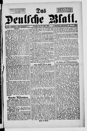 Das deutsche Blatt vom 21.05.1893