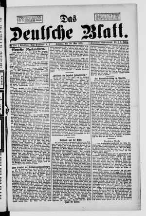 Das deutsche Blatt vom 28.05.1893