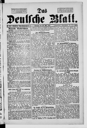 Das deutsche Blatt on May 30, 1893