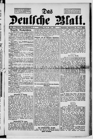 Das deutsche Blatt vom 04.06.1893