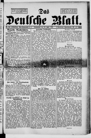 Das deutsche Blatt vom 10.06.1893