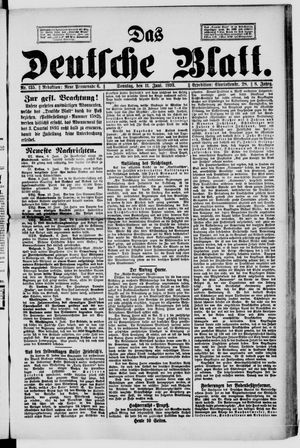 Das deutsche Blatt vom 11.06.1893