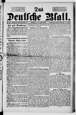 Das deutsche Blatt vom 14.06.1893
