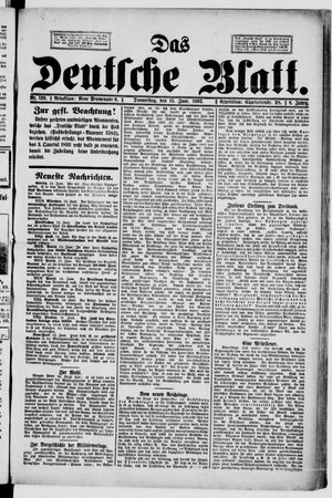 Das deutsche Blatt vom 15.06.1893