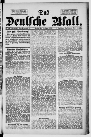 Das deutsche Blatt vom 16.06.1893