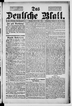 Das deutsche Blatt vom 21.06.1893