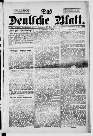 Das deutsche Blatt vom 27.06.1893