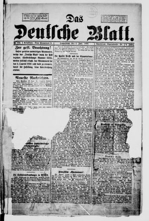 Das deutsche Blatt vom 01.07.1893