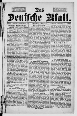 Das deutsche Blatt vom 02.07.1893