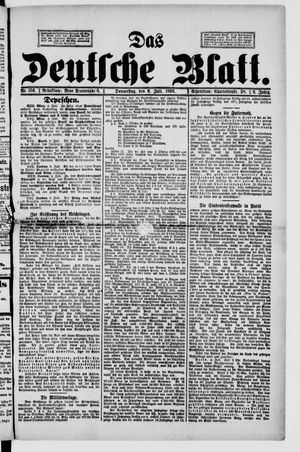 Das deutsche Blatt vom 06.07.1893