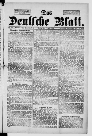 Das deutsche Blatt vom 07.07.1893