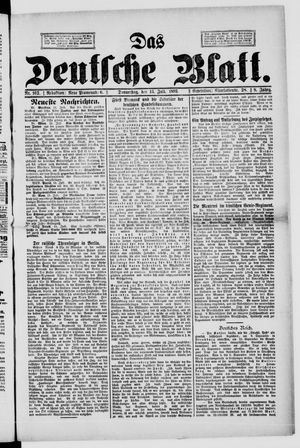 Das deutsche Blatt vom 13.07.1893