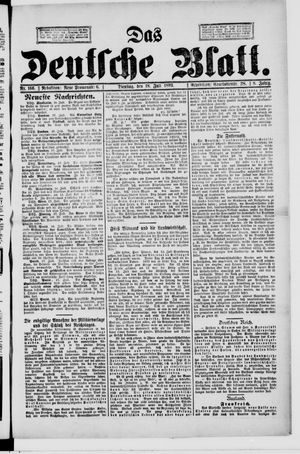 Das deutsche Blatt vom 18.07.1893