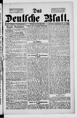 Das deutsche Blatt vom 19.07.1893