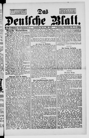 Das deutsche Blatt vom 27.07.1893