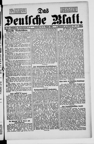 Das deutsche Blatt vom 02.08.1893