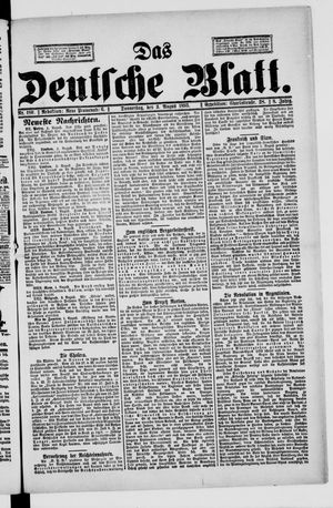 Das deutsche Blatt vom 03.08.1893