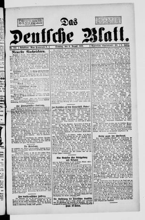 Das deutsche Blatt vom 06.08.1893