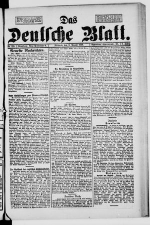 Das deutsche Blatt vom 09.08.1893