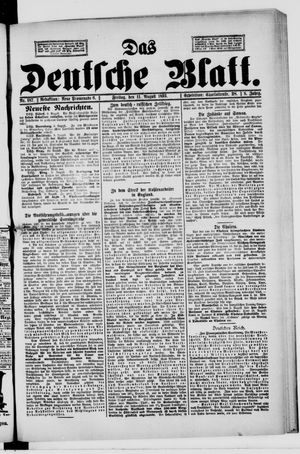 Das deutsche Blatt vom 11.08.1893