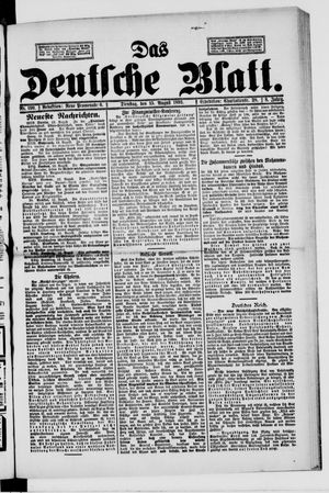Das deutsche Blatt vom 15.08.1893