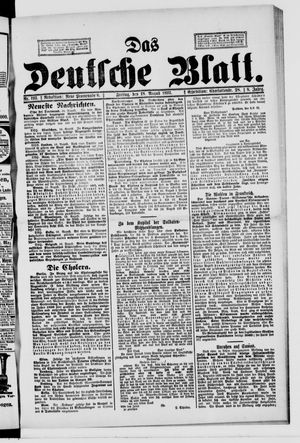 Das deutsche Blatt vom 18.08.1893