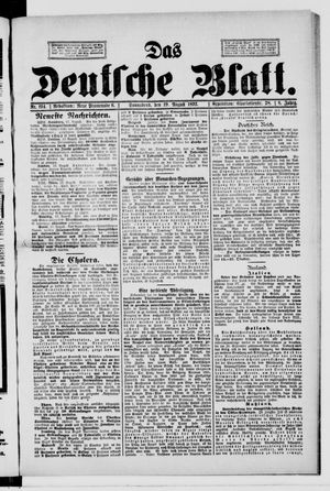Das deutsche Blatt vom 19.08.1893